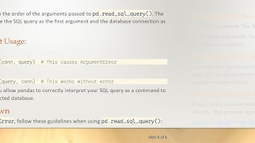 Understanding the ArgumentError in pd.read_sql_query: Common Pitfalls Explained