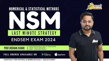 NSM Last Minute Strategy for Endsem Exam 2024 | Aalsi Engineer | Rounak Sir | #SPPU