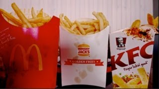 FRENCH FRIES McDonalds vs KFC vs Burger King (Hungry Jacks in Australia)
