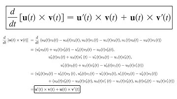 Oefening 4: Bewijs van formule 5: Afgeleide van het kruisproduct van vectorfuncties door componenten