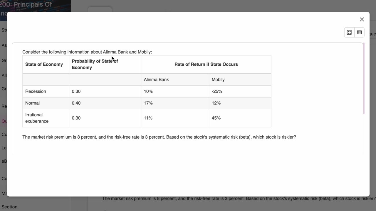 Comparing Systematic Risk of Stocks