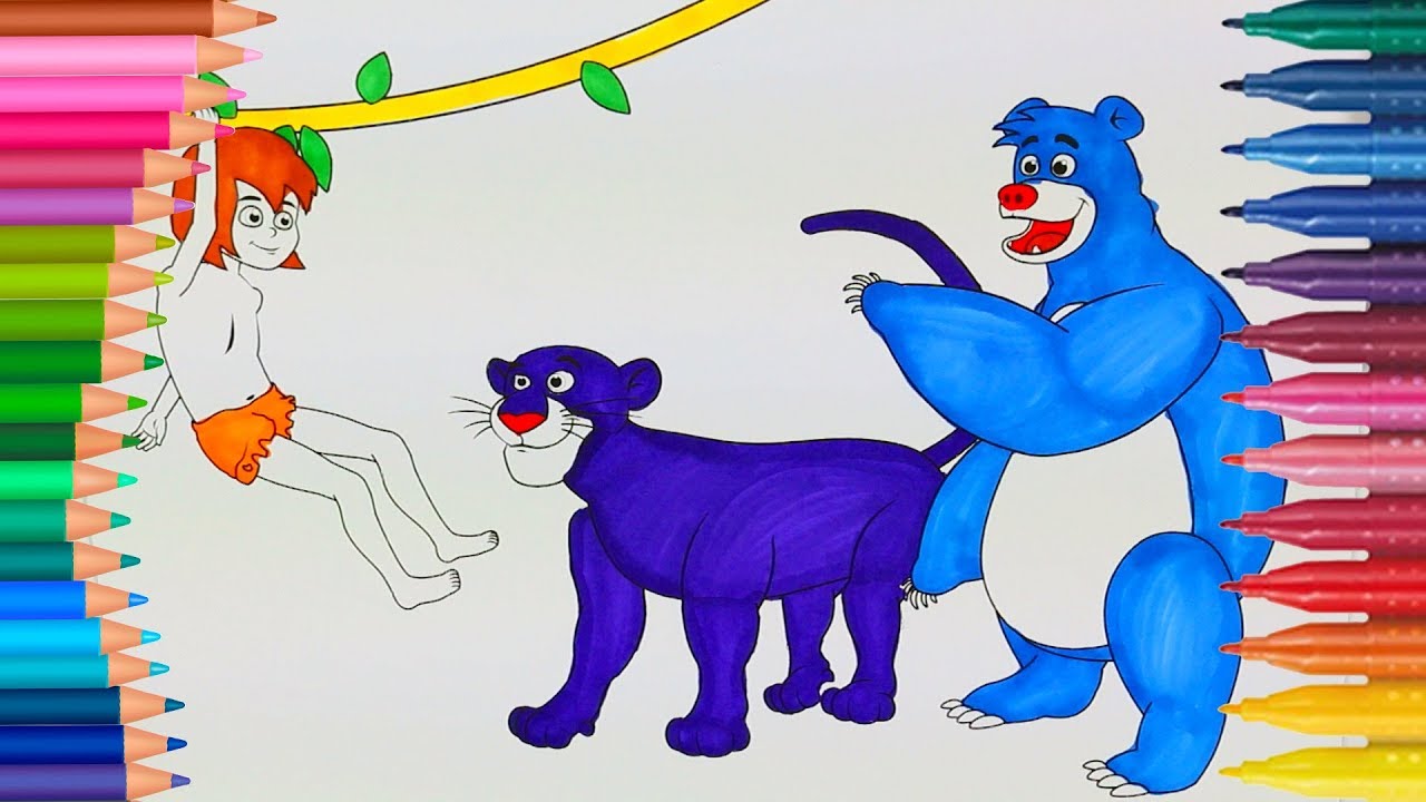 Il Libro Della Giungla Mowgli ð´ Video da Colorare Educativi per Bambini
