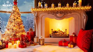 Instrumental Christmas Music with Cracking Fireplace 🔥🎄 Cozy Christmas Ambience