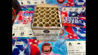 25 shot Red/White/Blue Tails To Silver Tuono (Thunder) by Pyro Demon Pro Line