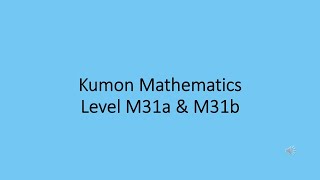 Kumon Mathematics M31a & M31b