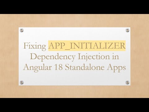 Fixing APP_INITIALIZER Dependency Injection in Angular 18 Standalone Apps