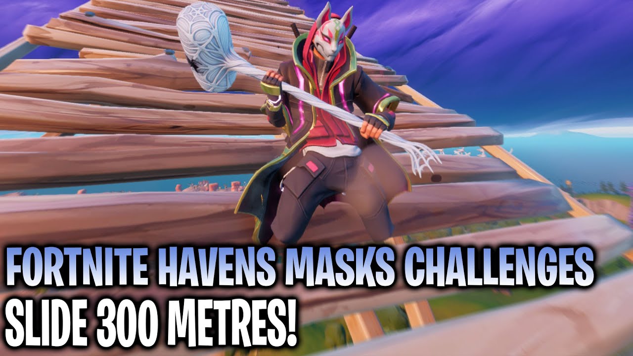 Slide 300 Metres - Fortnite Havens Masks Challenges