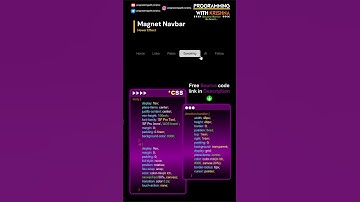 Magnet Navbar HTML CSS JS #programmingwithkrishna #html #css #cssanimation #js #javatutorial #python
