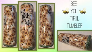 Cute Bee Tumbler Can you apply UVDTF Transfers directly onto printed vinyl & save a layer of epoxy?