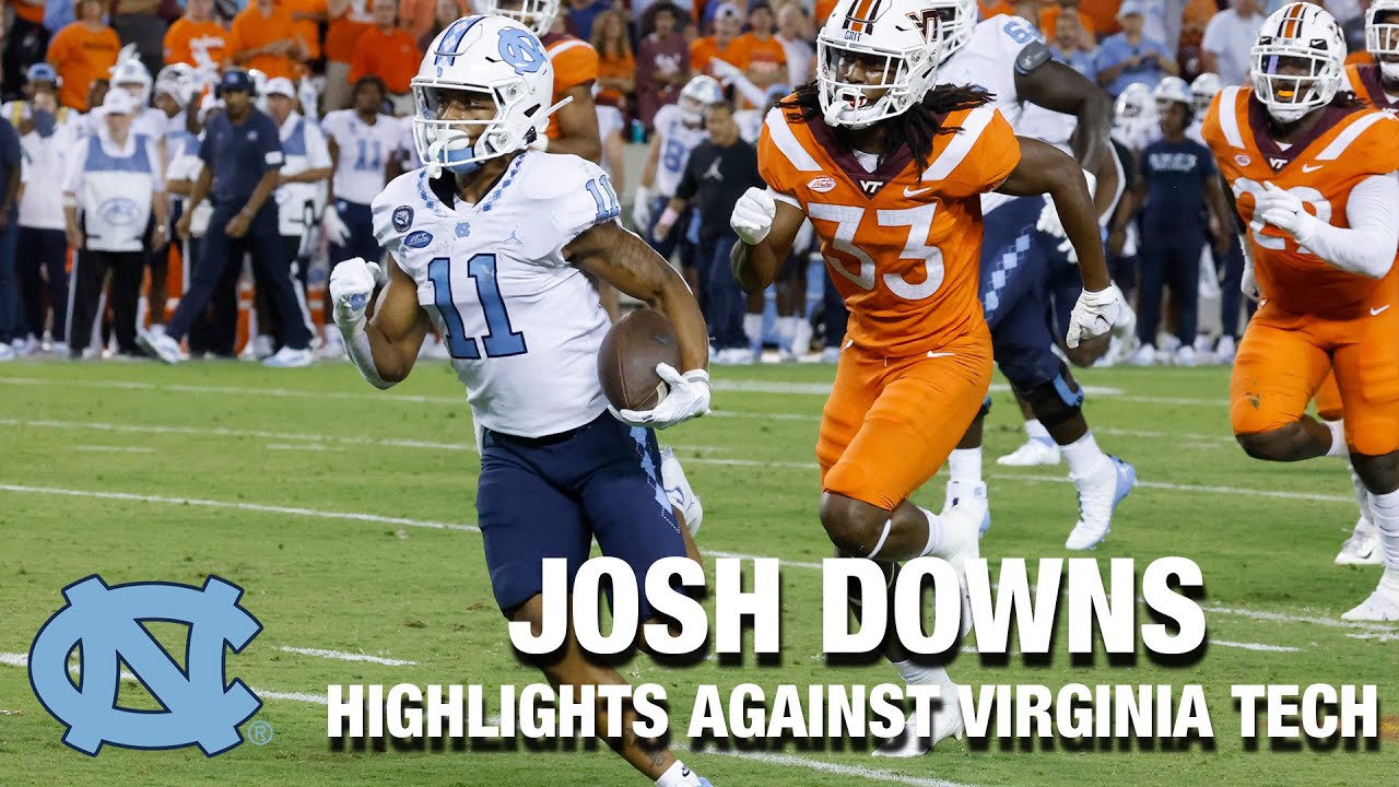 Video: UNC WR Josh Downs Highlights vs. Virginia Tech