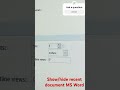 How we show and hide recent document In ms word#computereducation
