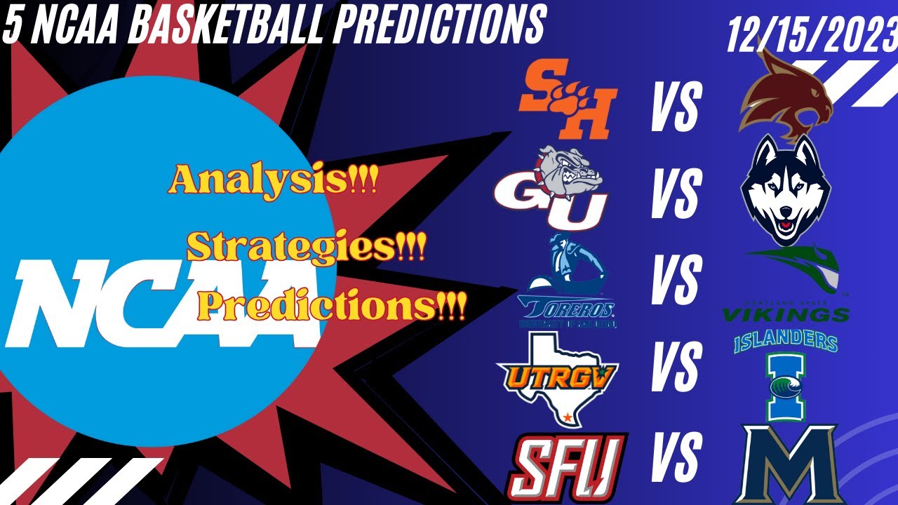 5 College Basketball Picks Today 12/15/23 CBB Picks NCAAB Betting Picks