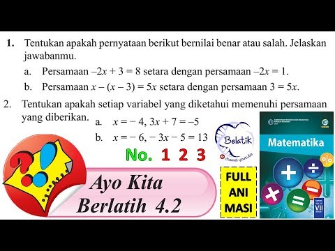 Ayo Kita Berlatih 4 2 Nomor 1 2 3 Kelas 7 Smp Mts Persamaan Linear