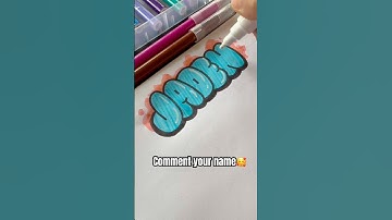 Jaden!🥰HOW TO DRAW BUBBLE LETTERS✏️ #short #art #fyp #drawing #tutorial #viral #foryou