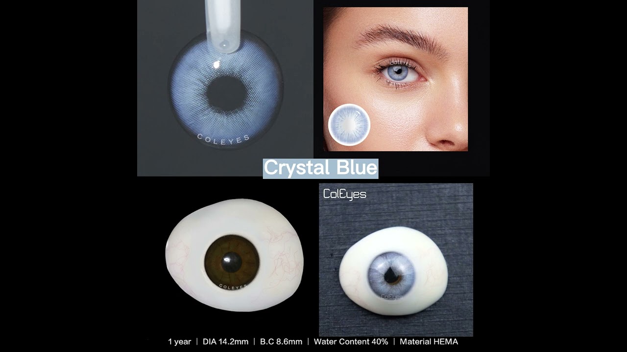 Coleyes Blue Colored Contact Lens Try On [Crystal Blue]