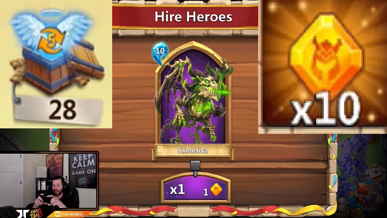 Rolling 10 HERO CRYSTALS + Level 5 Boxes For NEW Talents Castle Clash