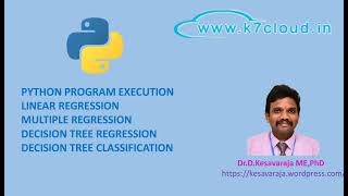 Python Machine Learning Hands on Session By Dr.D.Kesavaraja