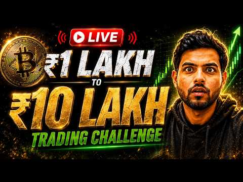 🔴 LIVE: ₹1 Lakh to ₹10 Lakh Challenge | Bitcoin & Crypto Trading Live (Day 1)