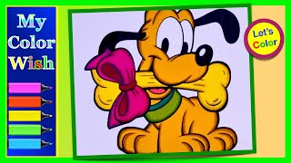 Disney Pluto Coloring Page | Speed Coloring With Markers | My Color Wish Disney Pluto Coloring Page | Speed Coloring With Markers | My Color Wish