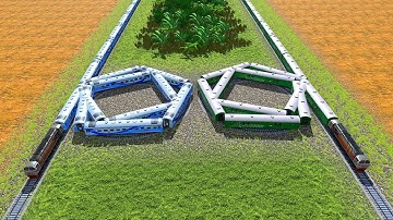 6 Colorful Trains vs Circle Railroad Track | Enam Kereta Api Berbeda Berputar Oleng Di Rel Berputar