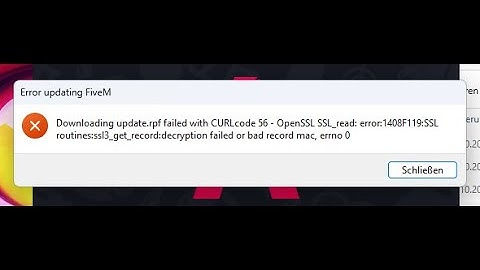 FiveM Tutorial | Fehler CURLcode 56 update.rpf beheben |