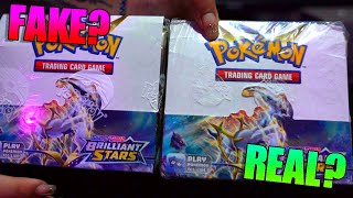 Real vs Fake Pokemon Brilliant Stars Booster Box Side by Side!