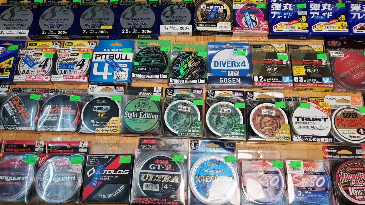 Video ngày 16/01 - Dây câu cá nhật bản ( Pe, Nylon, FluoroCarbon ... )