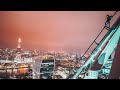 Climbing the tallest crane in london