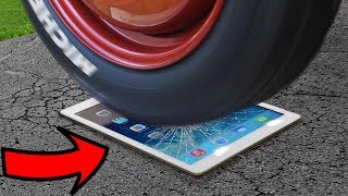 EXPERIMENT: CAR vs iPAD  BURNOUT on a working iPad !!!