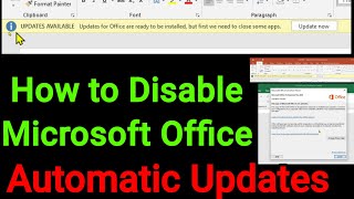 How to disable Microsoft office automatic updates in Ms word Excel PowerPoint