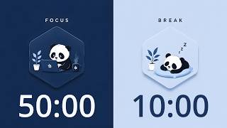 50/10 Pomodoro Timer 🐼 | 8-Hour Deep Focus Study With Me 🎧 | ADHD Friendly | No Music | 4K
