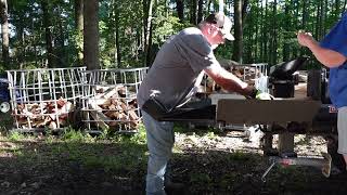 Kentucky Coffee Tree round and re-splitting Ash for the Firewood Stand