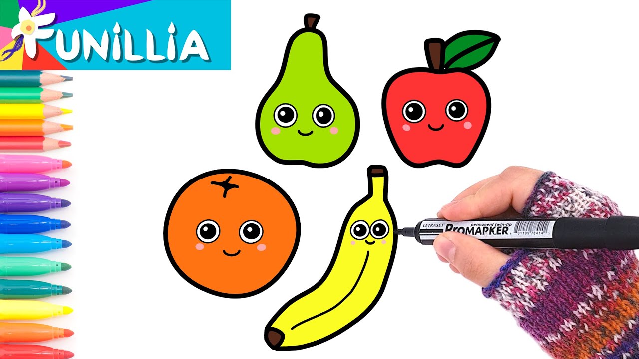 Fresh Fruit Drawings & Coloring Ideas - Kids Art & Craft