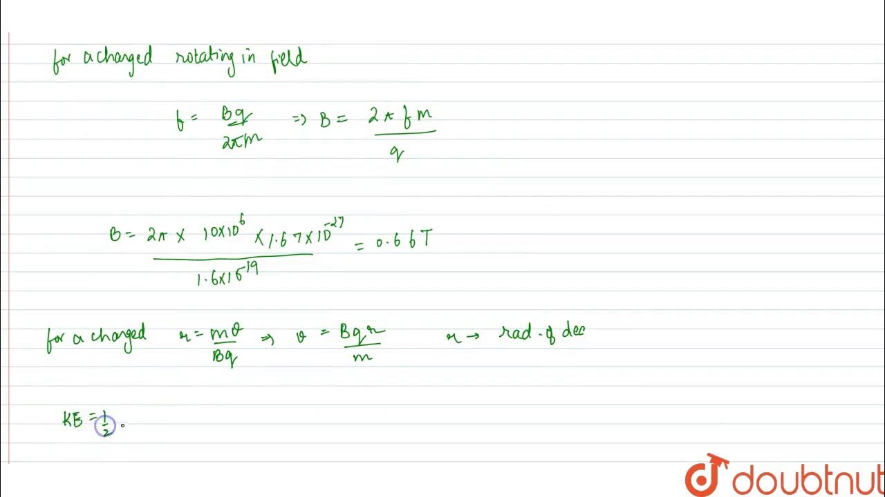 A cyclotron oscillator frequency is `10MHz`. What should be the operating field for