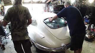 Jaguar E Type 60th 2+2 Restoration Part 2 of the Front Glass and Chrome Fitting to this Classic Car