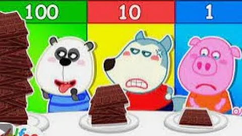 Wolfoo Plays 100 Layers Chocolate Food Challenge   Funny Stories for Kids