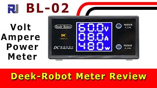 $5 Deek-Robot BL-02 100V DC 10A Volt Ampere Current Power meter review - Robojax screenshot 1