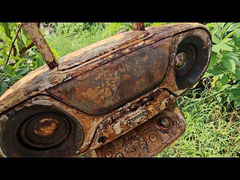 Restoring a Rusted Panasonic Cassette Radio CD Boombox Found Abandoned | Full Restoration