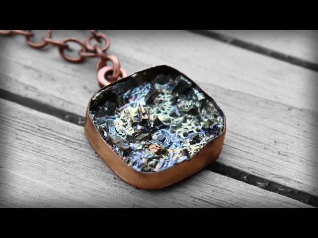 Bismuth crystal necklace discount