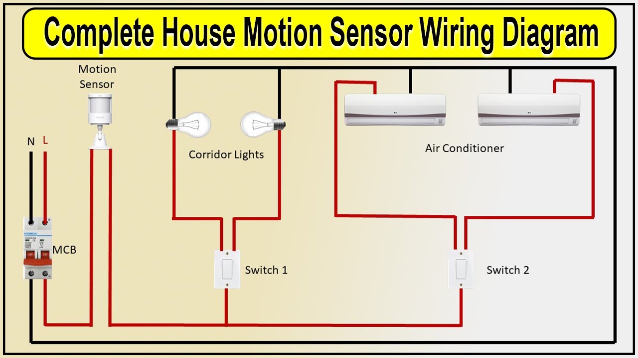 Complete House Motion Sensor Wiring Diagram Motion Sensor Youtube