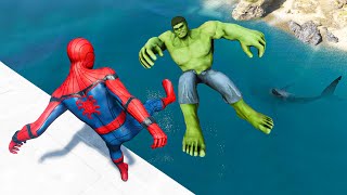 GTA 5 SPIDERMAN vs HULK Epic Ragdolls Ep.8 (Fails \& Funny Moments)