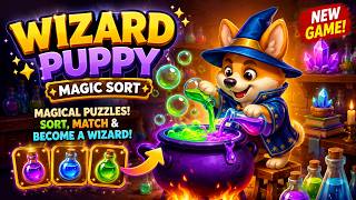 🐶✨ Wizard Puppy: Magic Sort Gameplay | Relaxing Puzzle Game Adventure! 🧪💜