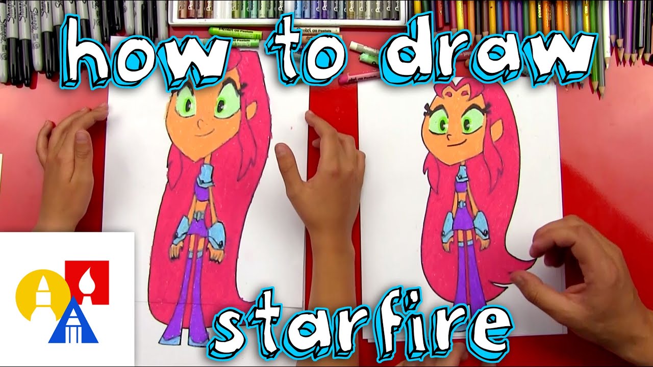 how to draw starfire step by step