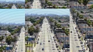 DJI Zoom Flying over Avalon Blvd, Wilmington, California.