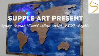DIY Floating CNC world moss Map with fiber optic LED background