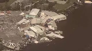 Aerials of Hurricane Ian damage on Fort Myers Beach