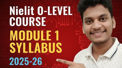 O level Module 1 Syllabus 2025-26 #nielit #olevel @adisonnielit4657 #module1 #syllabus