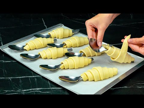 Ingenious homemade croissants, using the tablespoon. A trick learned from a famous pastry chef!