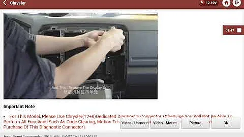 FCA Chrysler 12+8 OBDII connector cable, How to connect 12+8 cable with THINKCAR diagnostic tool.