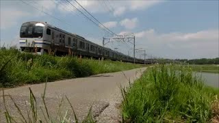 [FHD]JR東日本・総武本線：物井～佐倉駅間、209系+E217系/交互通過シーン。